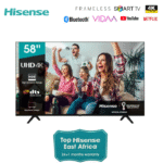Hisense 58 inch Smart TV 58A6HKEN UHD 4K HDR10+ Dolby Vision Frameless Bluetooth Vidaa