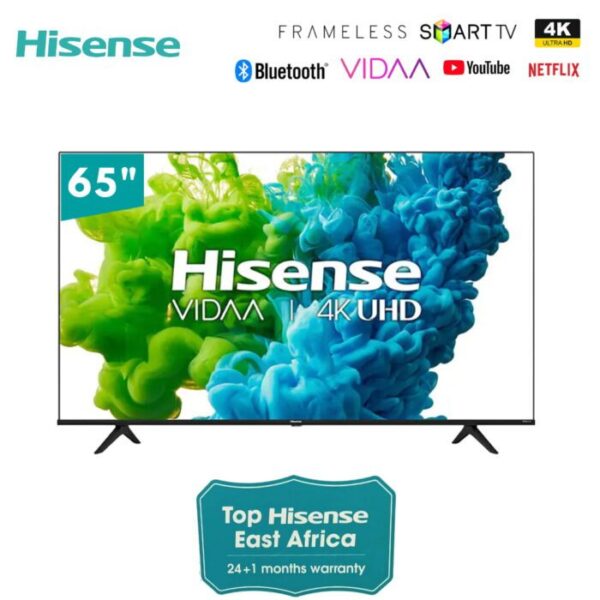 Hisense 65 inch Smart TV 65A6HKEN UHD 4K HDR10+ Dolby Vision Frameless Bluetooth Vidaa TEST