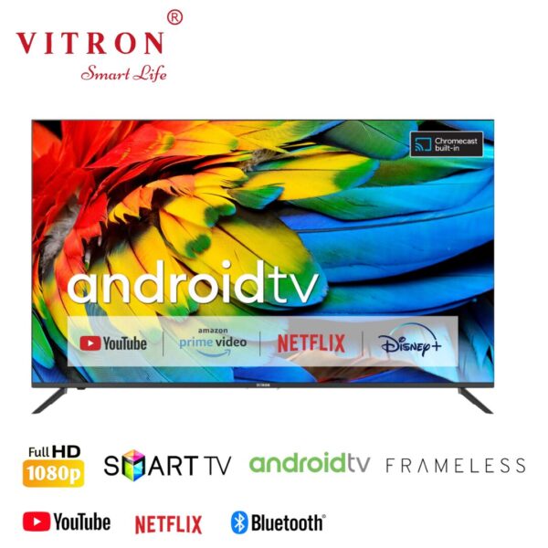 Vitron 43 Smart TV HTC4388FS Android TV Frameless Full HD 1080p with Bluetooth, Netflix & Youtube